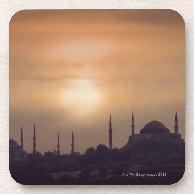 Blue Mosque and Hagia Sophia Turkey, Istanbul Drink Coaster (Front)