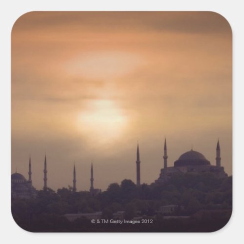 Blue Mosque and Hagia Sophia Turkey Istanbul Square Sticker