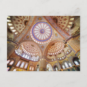 Blue Mosque Interior in Istanbul Postcard