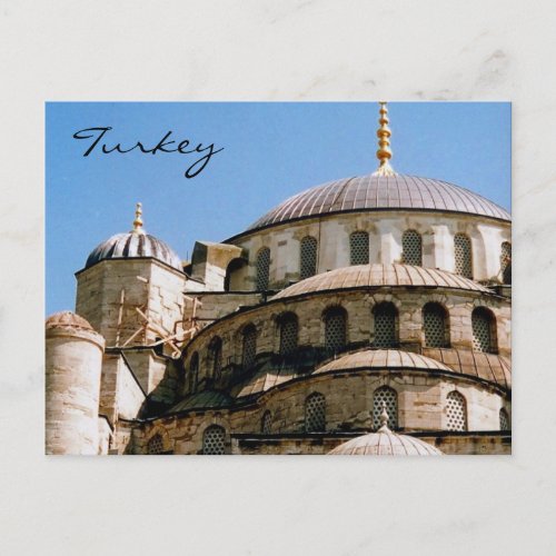 blue mosque roof postcard