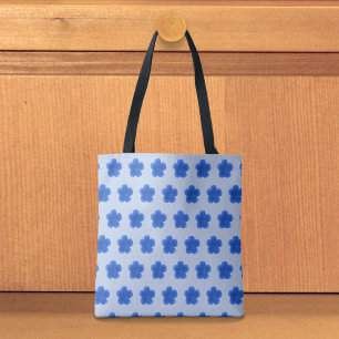 Blue Moss Rose Seamless Pattern Tote Bag