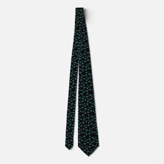 Blue Moth Butterfly Pattern Neck Tie
