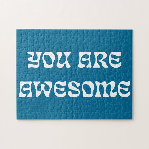 Blue Motivational Inspirational You Are Awesome Jigsaw Puzzle