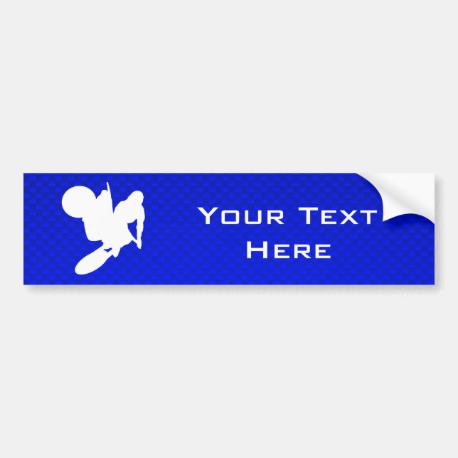 Blue Motocross Whip Bumper Sticker (Front)