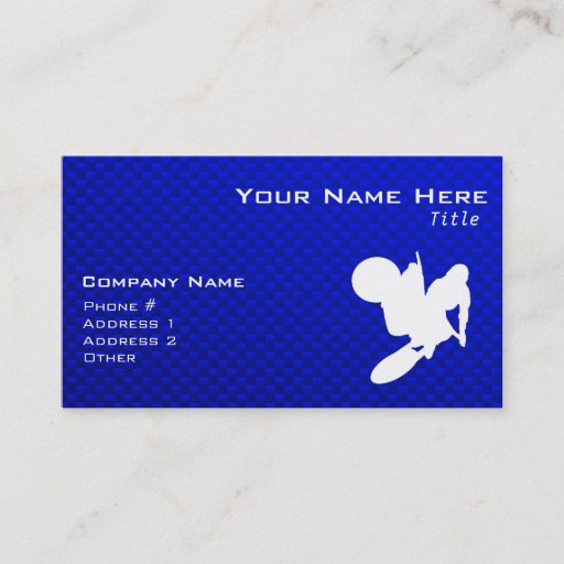 Customizable Blue Motocross Whip Business Card Templates