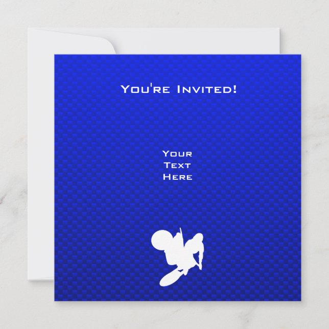Blue Motocross Whip Invitation (Front)