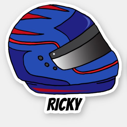 Blue Motorbike Helmet Motor Racing Fan Sticker