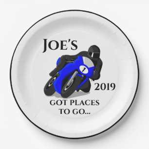 Blue Motorcycle #1 Plate