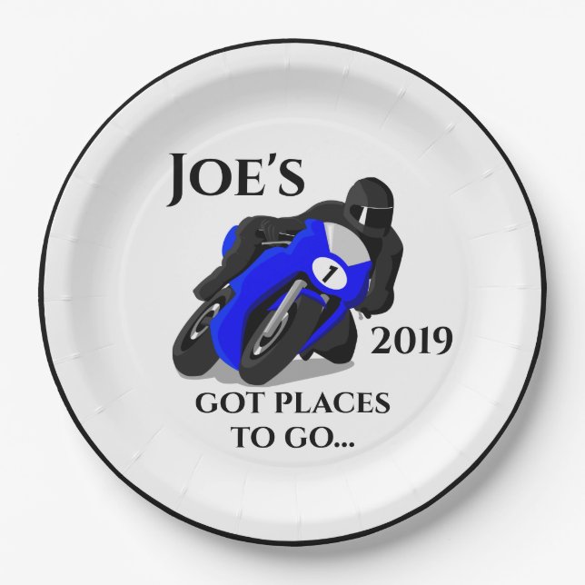 Blue Motorcycle #1 Plate (Front)