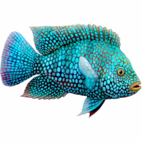 Blue Mottled Fish Ornament