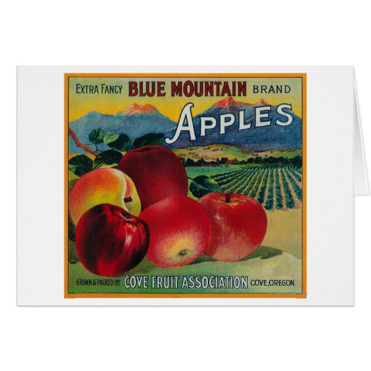 Blue Mountain Apple Crate LabelCove, OR Cards (Front Horizontal)