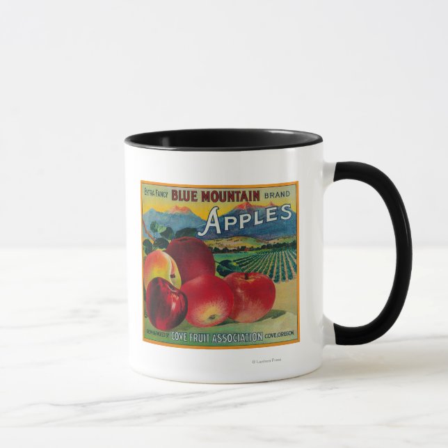 Blue Mountain Apple Crate LabelCove, OR Mug (Right)