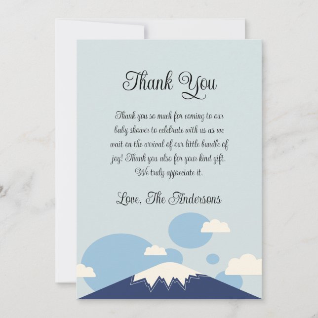 Blue Mountain Baby Shower Thank You Card (Front)