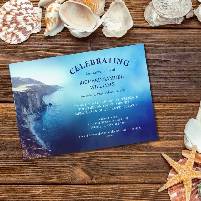 Blue Mountain Beach Celebration of Life Invitation (Creator Uploaded)