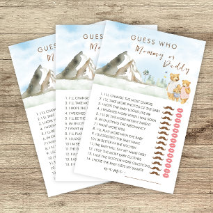 Blue Mountain Bear Guess Who Mommy or Daddy Game