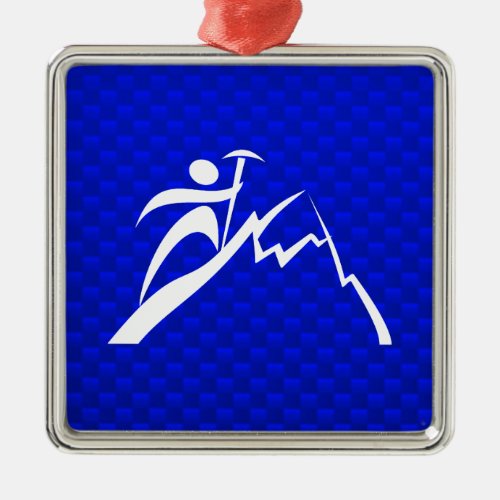 Blue Mountain Climbing Metal Ornament