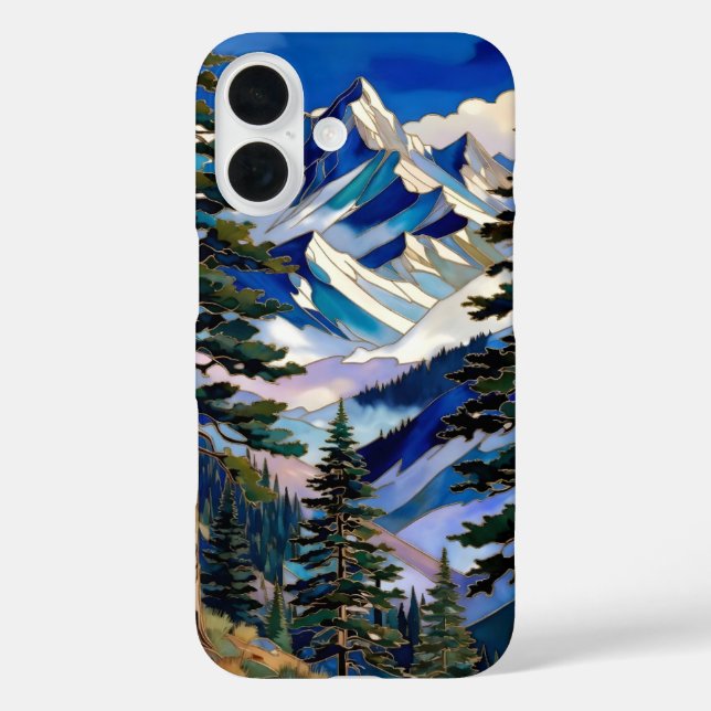 Blue Mountain iPhone Case Scenic Landscape Nature  (Back)