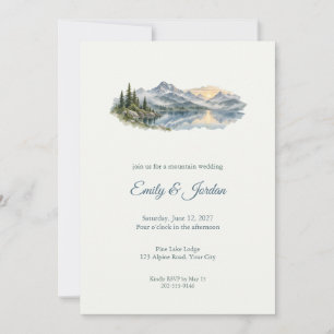 Blue Mountain Lake Wedding Invitation