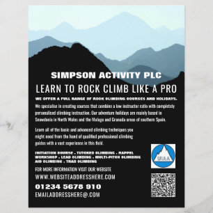 Blue Mountain Landscape, Hiking & Climbing Advert Flyer
