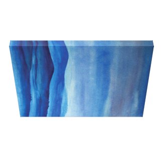 Blue mountain landscape watercolor Art Canvas