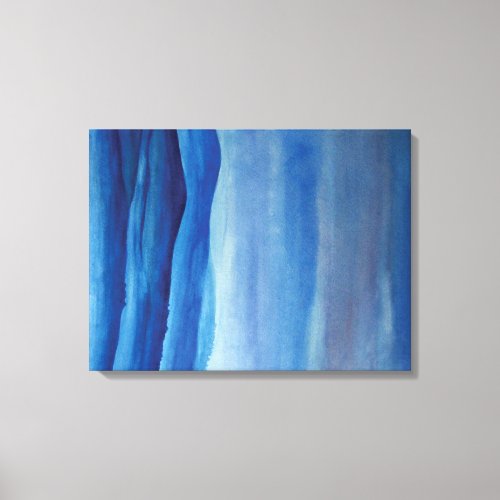 Blue mountain landscape watercolor Art Canvas