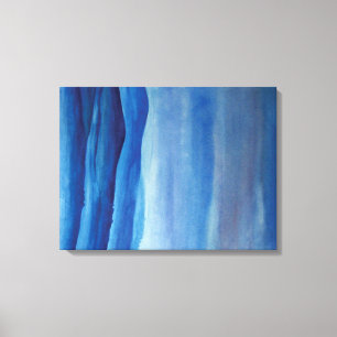 Blue mountain landscape watercolor Art Canvas Print