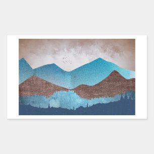Blue Mountain Peaks Rectangular Sticker