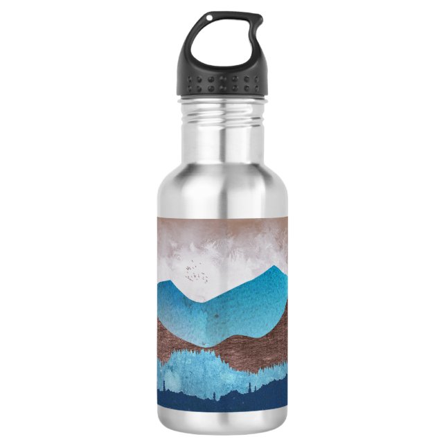 Blue Mountain Peaks Stainless Steel Water Bottle (Front)