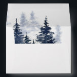 Blue Mountain Pre-Addressed Wedding Envelope<br><div class="desc">Our "Blue Mountain Wedding" collection features watercolor landscapes in shades of blue with a touch of green. All information is in a combination of script and a serif font that brings elegance to it. Check our store for more items from this collection and contact us through chat or email for...</div>