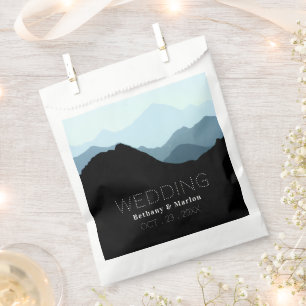 Blue Mountain Range, Rustic Wedding Favor Bag