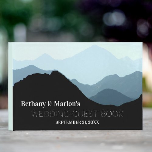 Blue Mountain Range Rustic Wedding Guest Book