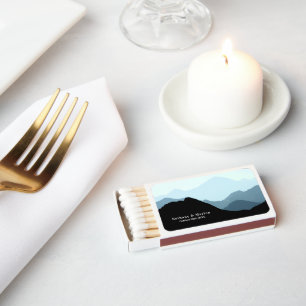 Blue Mountain Range, Rustic Wedding Matchboxes