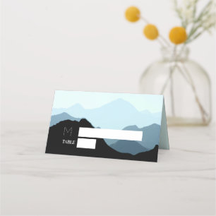 Blue Mountain Range, Rustic Wedding Place Card