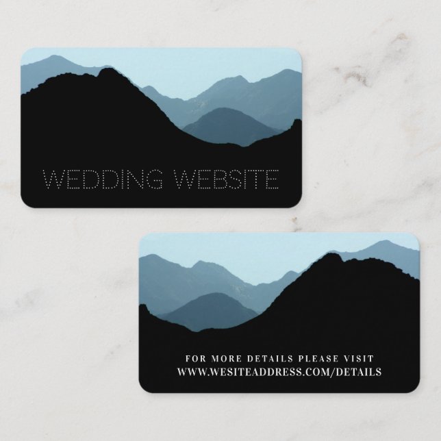 Blue Mountain Range, Rustic Wedding Website Enclosure Card (Front/Back)