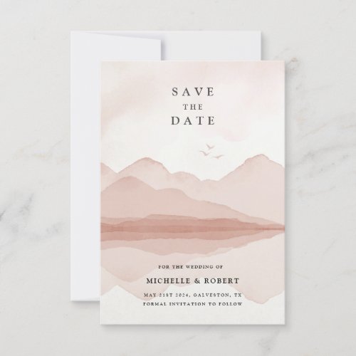 Blue Mountain Range Save The Date Photo Invitation