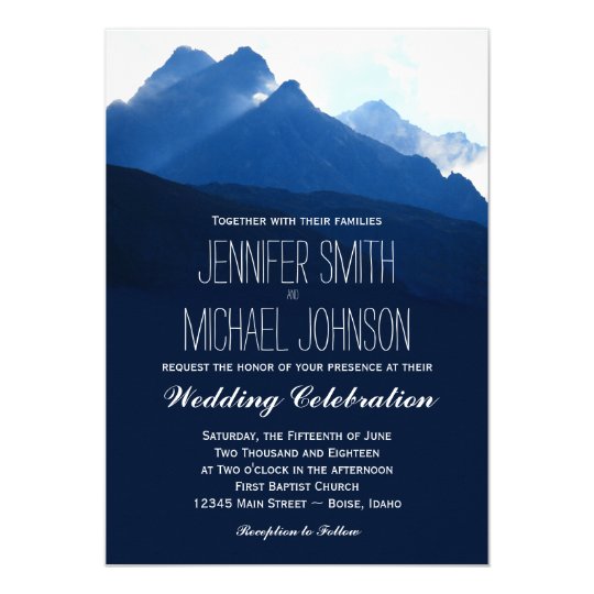 Blue Mountain Range Silhouette Wedding Invitations | Zazzle.com