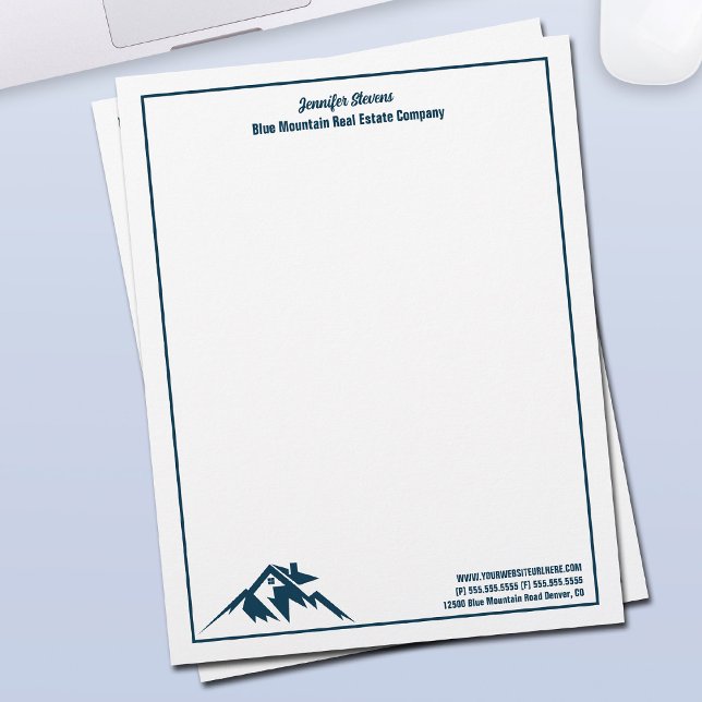 Blue Mountain Real Estate Company Custom Realtor Letterhead (Creator Uploaded)