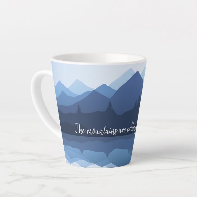 Blue Mountain Reflections Design Latte Cup