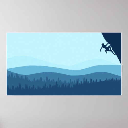 Blue Mountain Rock Climbing Poster