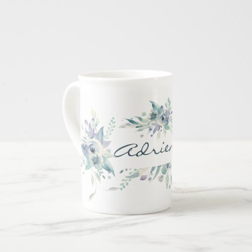 Blue Mountain Roses Personalized  Bone China Mug