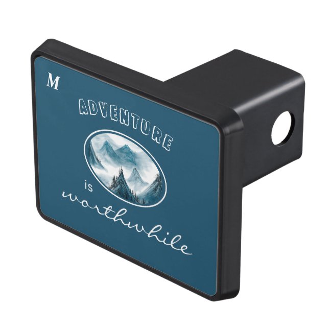 Blue Mountain Small Image Monogram Inspiring Quote Hitch Cover (Top Right)