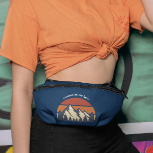 Blue Mountain Sunset Personalized Hiking Fanny Pack