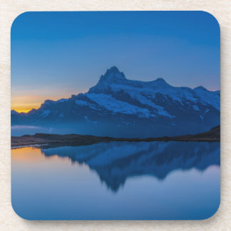 Blue Mountain Sunset Water Reflection Beverage Coaster