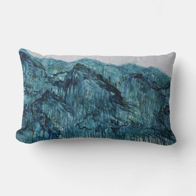 Blue Mountain Throw Pillow (Front)