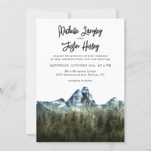 Blue Mountain Wedding Invitation