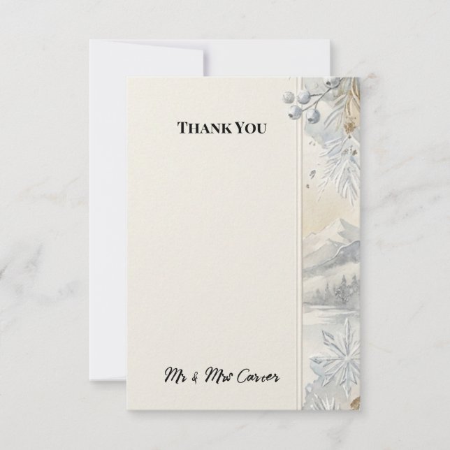 Blue Mountain Wedding Thank You Card (Front)