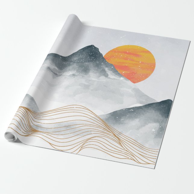 Blue Mountain Wrapping Paper (Unrolled)