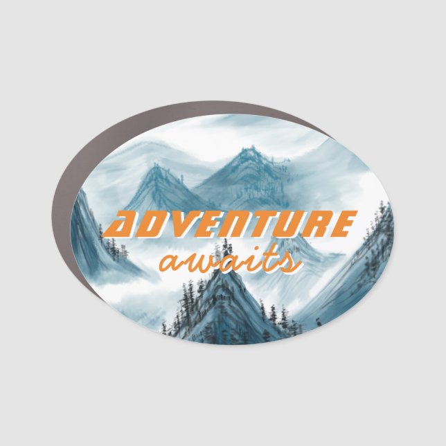 Blue Mountains Adventure Quotes Car Magnet (Front)
