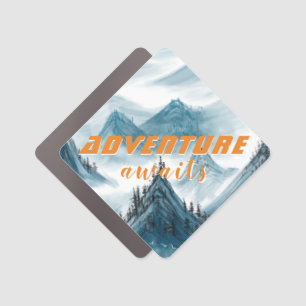 Blue Mountains Adventure Quotes Car Magnet