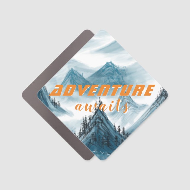 Blue Mountains Adventure Quotes Car Magnet (Front)